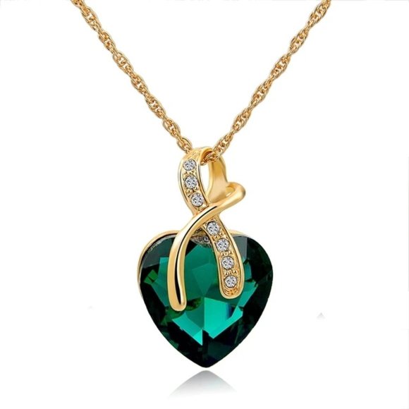 HYPERNATION Jewelry - Hypernation _Alloy _Necklaces Set_Gold Green